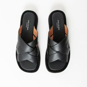 Shoe The Bear Astrid Black Leather Mule Sandals Size 38